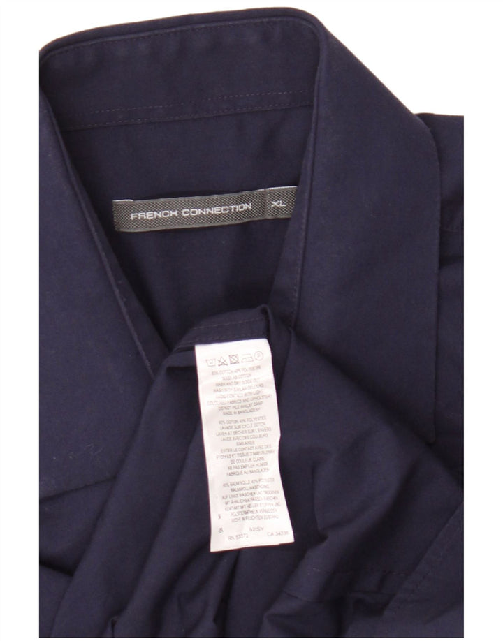 French Connection Herrenhemd XL Marineblau aus Baumwolle