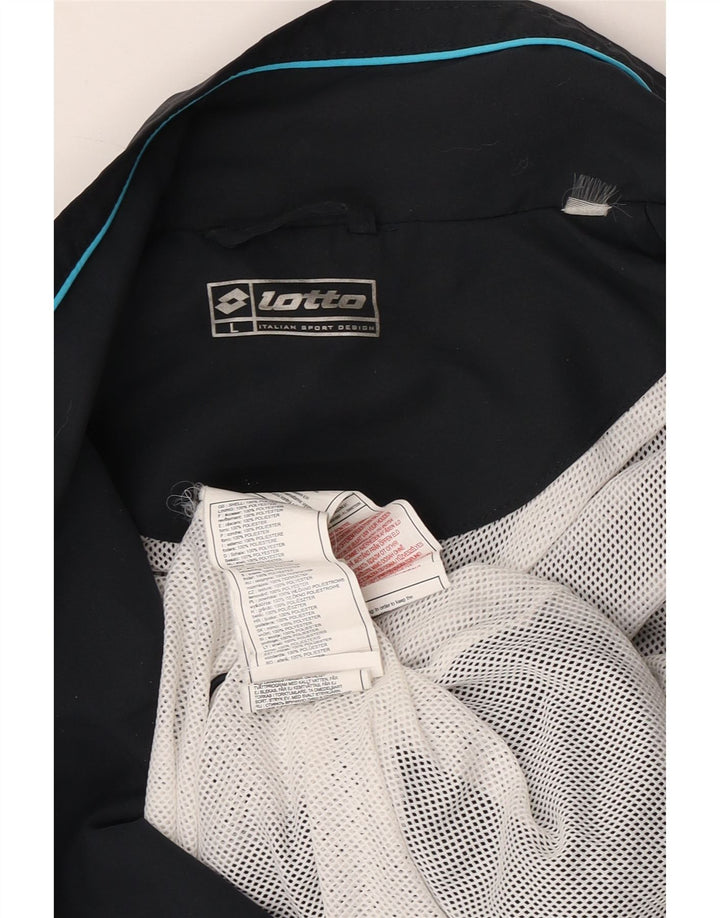 LOTTO Herren Tennis Club Perugia Grafik-Trainingsanzug-Oberteil, Jacke, Größe L, Schwarz