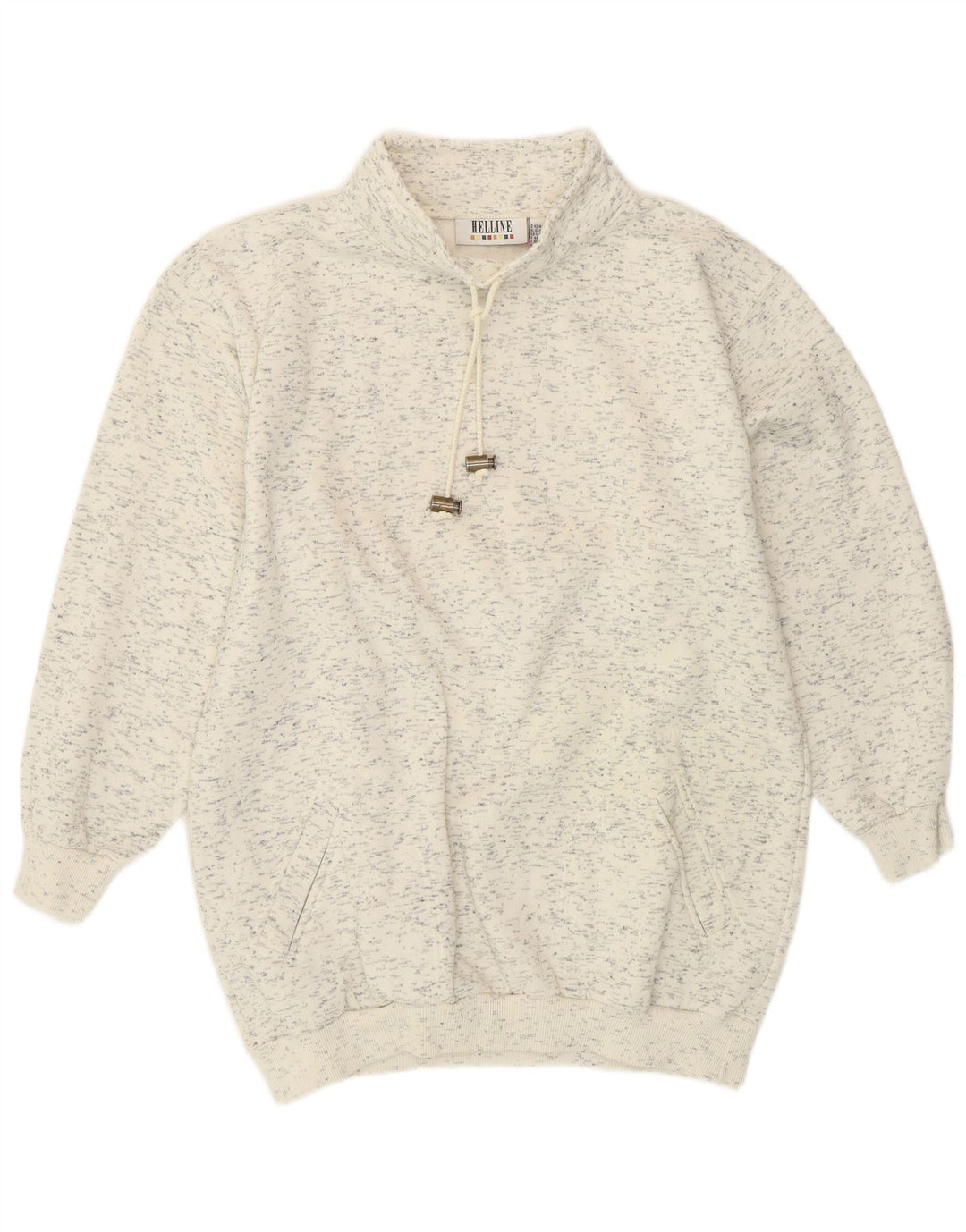 HELLINE Damen-Sweatshirt-Pullover UK 16/18 XL weiß gesprenkelte Baumwolle