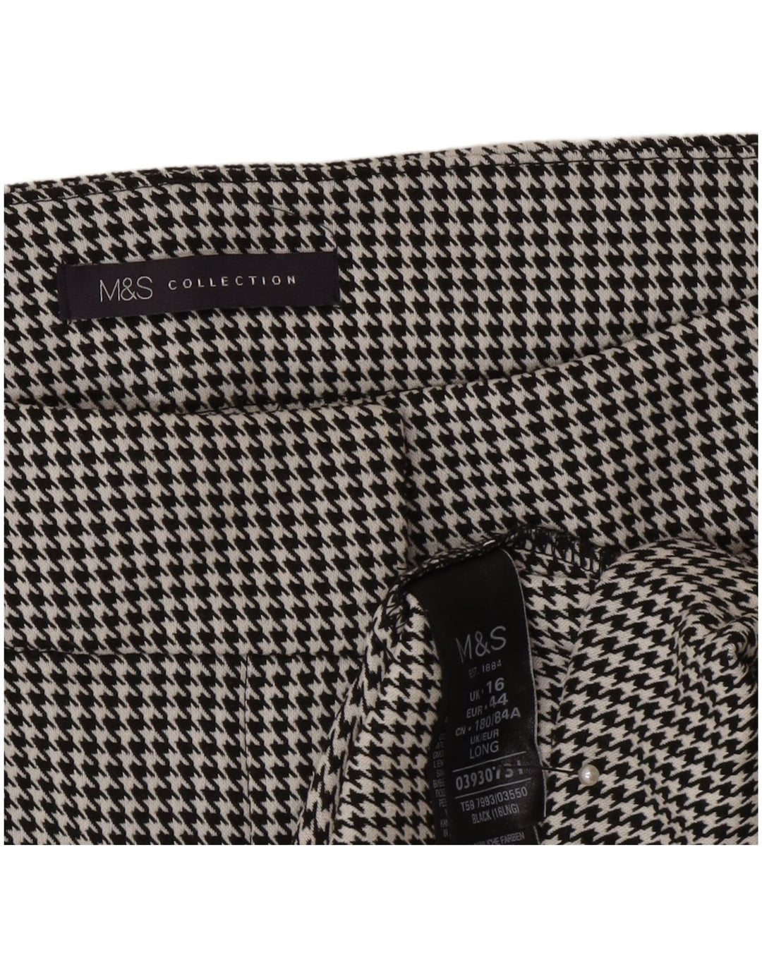 Marks & Spencer Damen Bleistiftrock UK 16 Large W32 Grauer Hahnentritt