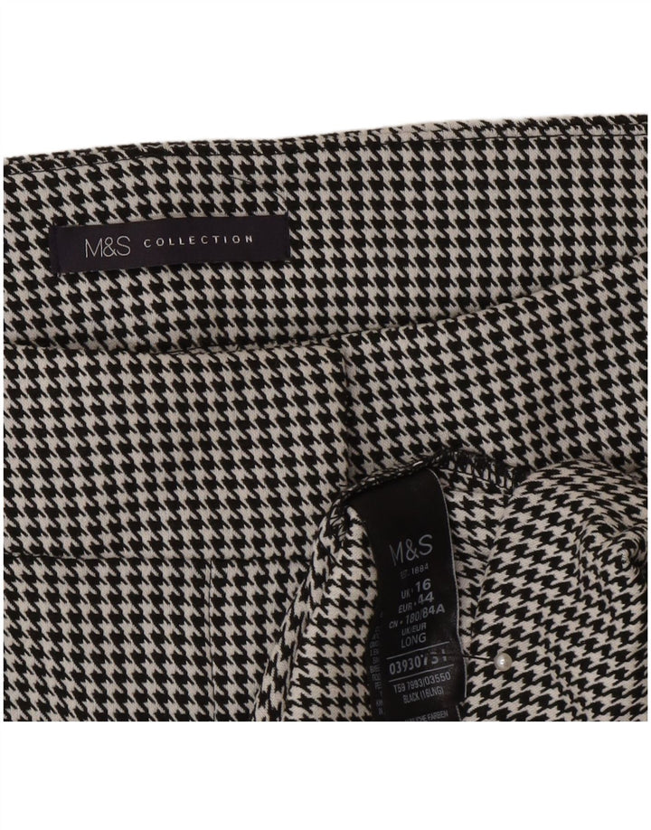 Marks & Spencer Damen Bleistiftrock UK 16 Large W32 Grauer Hahnentritt