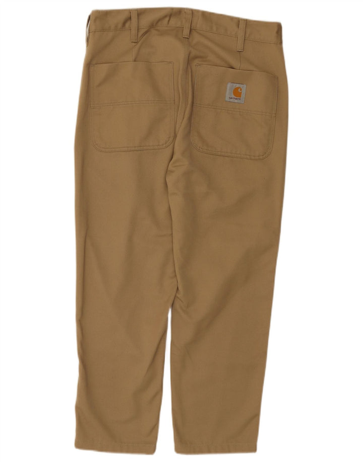 Carhartt Herren Wip Pegged Cropped Hose W29 L24 Beige Polyester