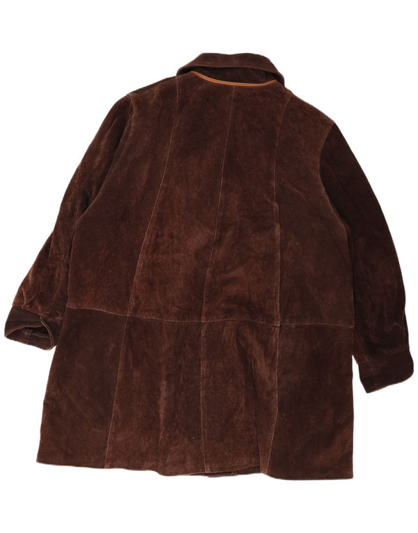 Vintage Damen Übergroßer Wildledermantel UK 20 2XL Braun