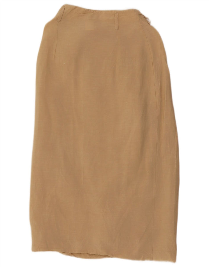 Basic Damen Wickelrock XS W24 Beige Leinen