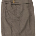 Max & Co. Gerader Damenrock UK 12 Medium W32 Graue Hahnentritt-Baumwolle