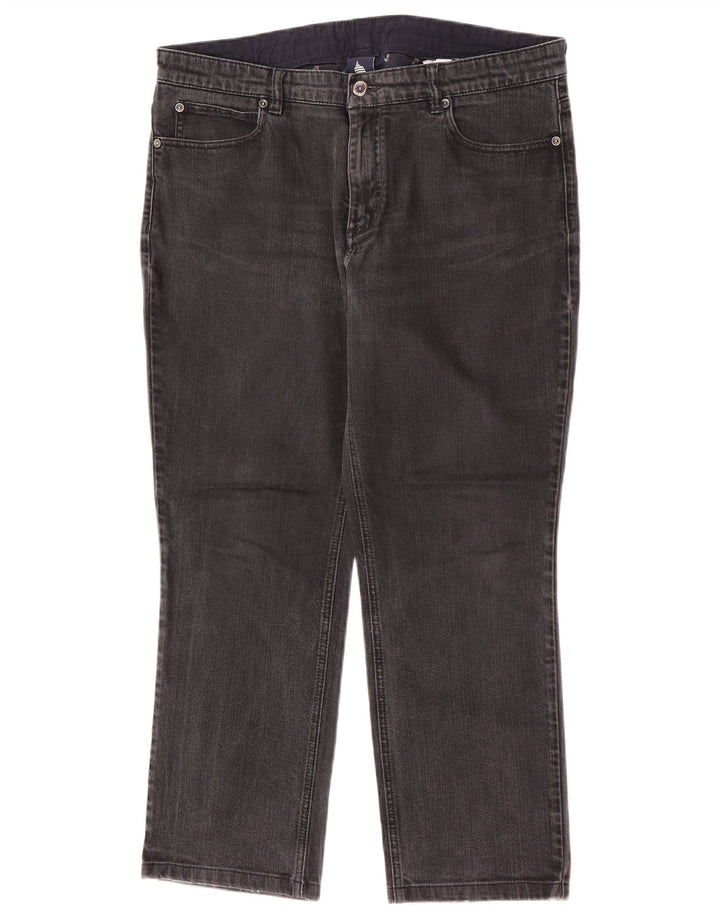 Marina Yachting Damen-Cropped-Jeans W33 L26 Graue Baumwolle