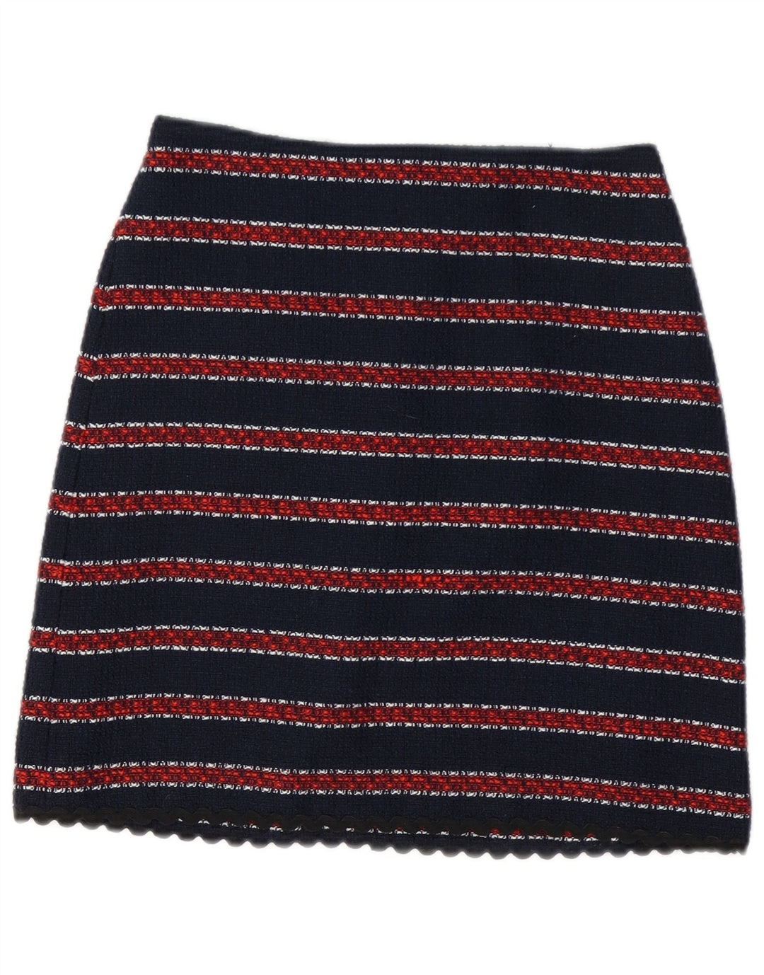 WAREHOUSE Damen Minirock UK 8 Small W26 Marineblau gestreift Polyester