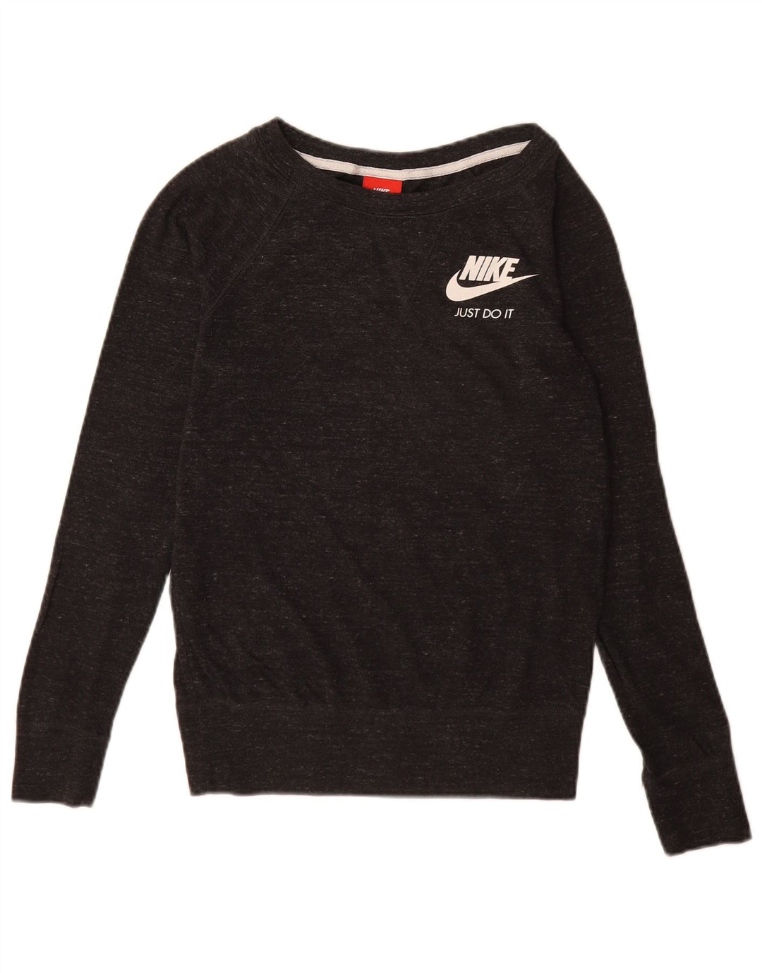 Nike Womens Graphic Oversized Sweatshirt Pullover UK 6 XS Schwarz gefleckt
