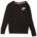 Nike Womens Graphic Oversized Sweatshirt Pullover UK 6 XS Schwarz gefleckt