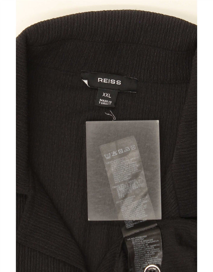 Reiss Herren Graphic Kurzarmhemd 2XL Schwarz Polyester Modern