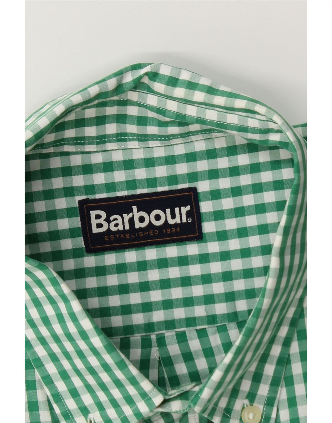 Barbour Herrenhemd, großes grünes Gingham-Muster