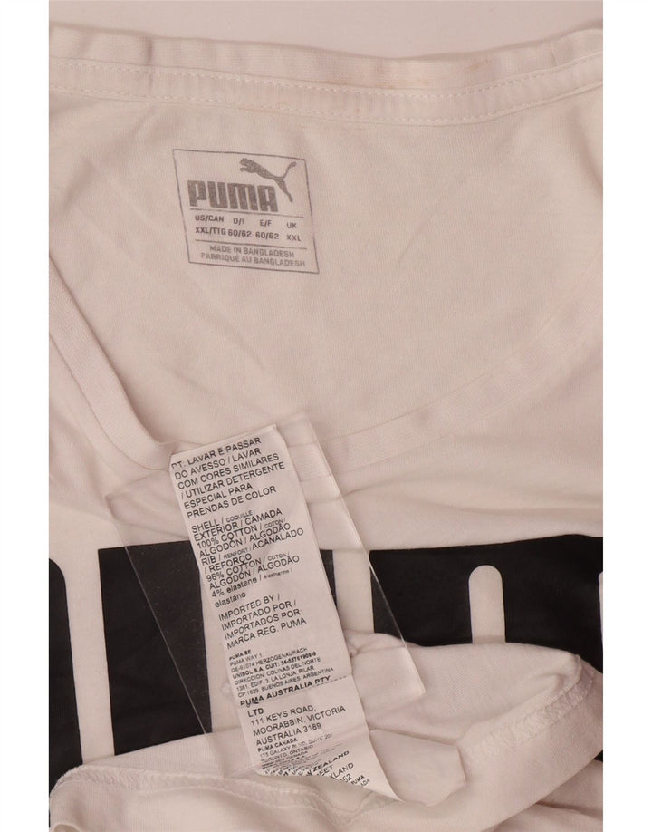 PUMA Herren Grafik T-Shirt Top 2XL Weiße Baumwolle