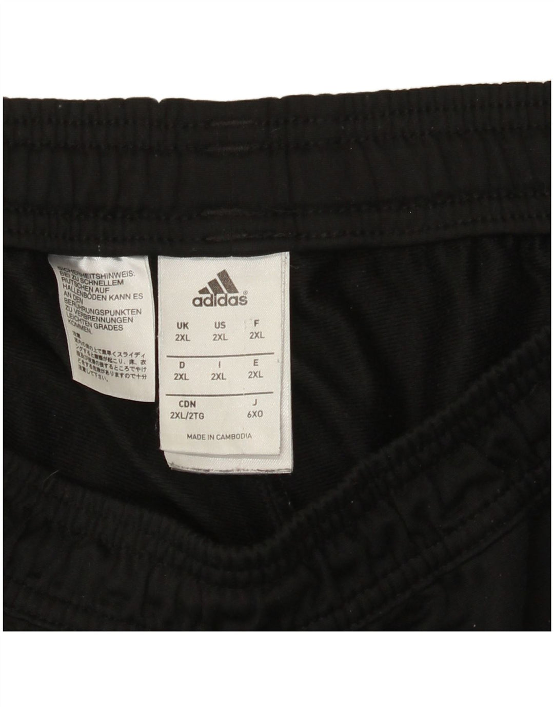 Adidas Herren Trainingshose 2XL Schwarz Polyester