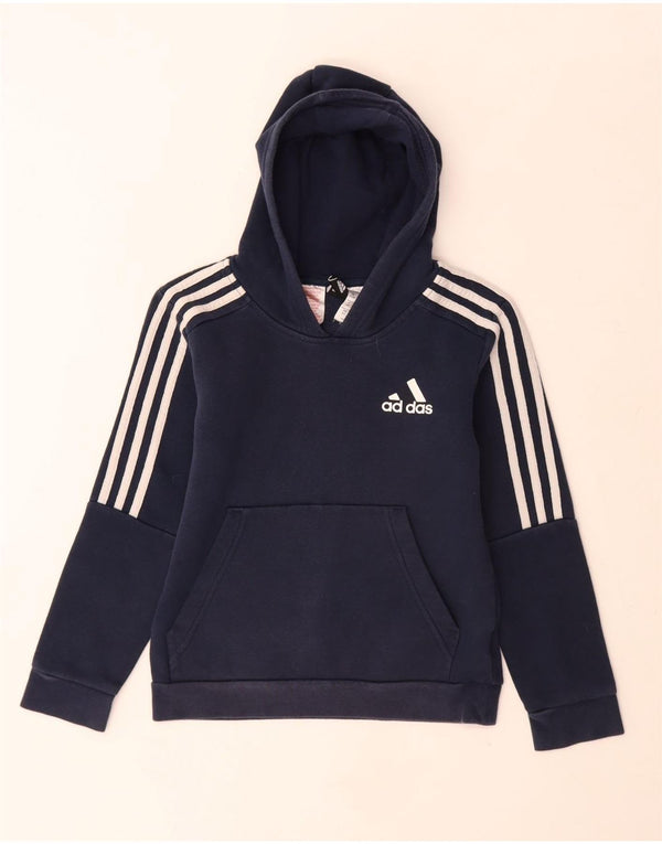 Adidas Jungen Kapuzenpullover, 9–10 Jahre, marineblaue Baumwolle