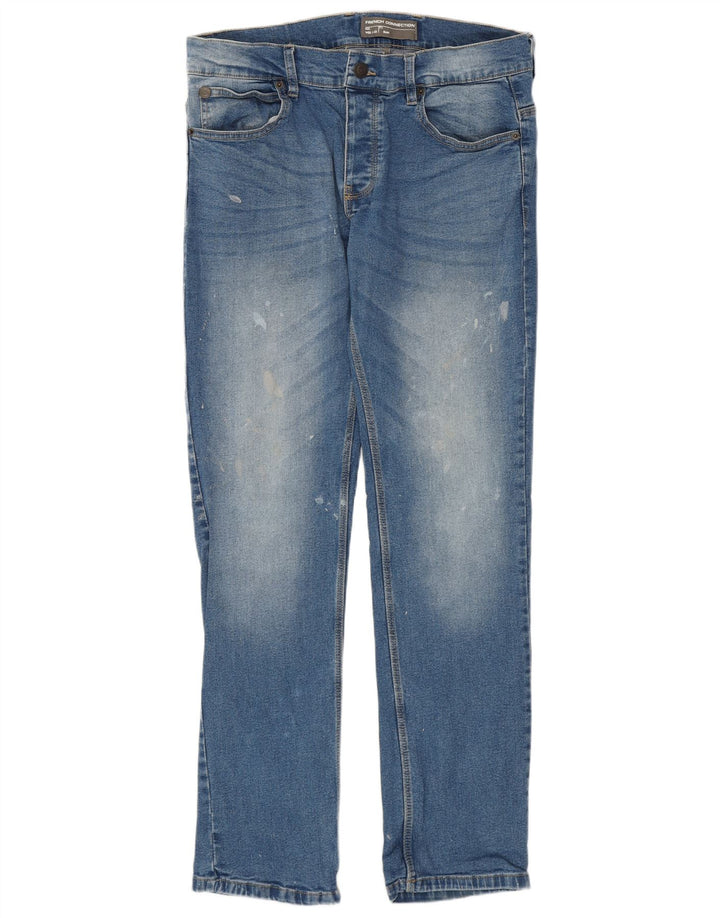 French Connection Slim-Jeans für Herren, W32, L32, blaue Baumwolle