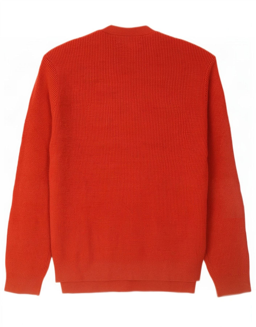 Marks & Spencer Herren-Pullover mit Rundhalsausschnitt, groß, orangefarbenes Polyester