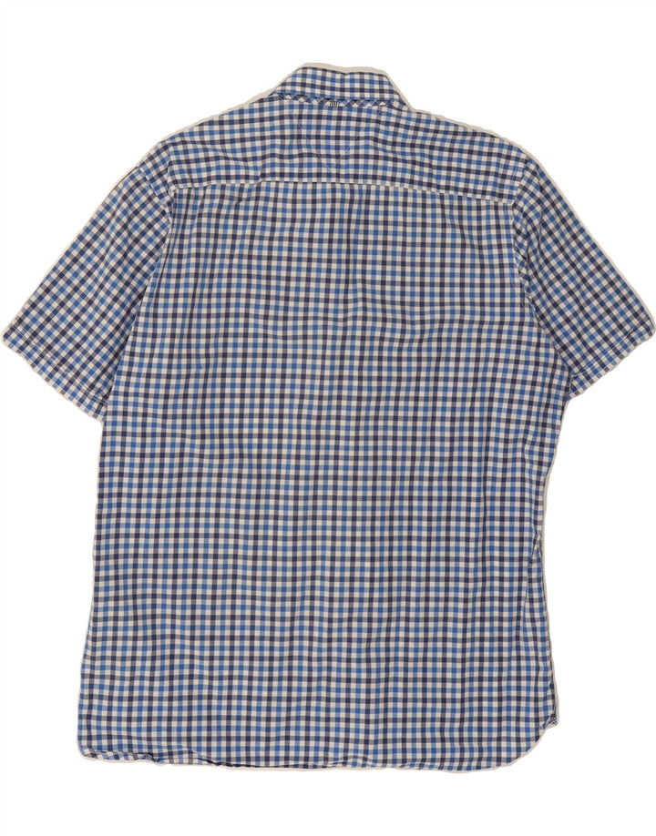 TOMMY HILFIGER Mens Custom Fit Short Sleeve Shirt Medium Blue Gingham Vintage Tommy Hilfiger and Second-Hand Tommy Hilfiger from Messina Hembry 
