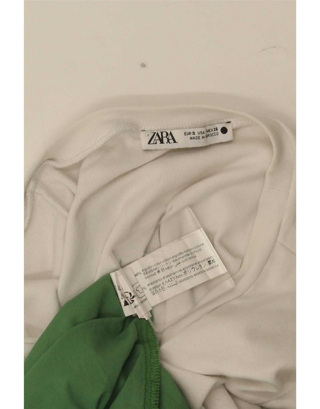 Zara Damen Maxikleid UK 8 Small Weiß Colourblock Baumwolle