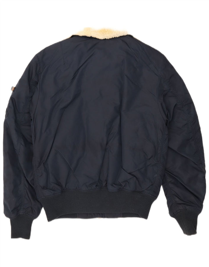 Alpha Industries Herren Bomberjacke UK 36 Small Marineblaues Nylon