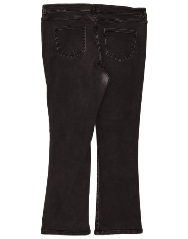 Marks & Spencer Damen Slim Bootcut Jeans UK 18 XL W40 L28 Schwarze Baumwolle