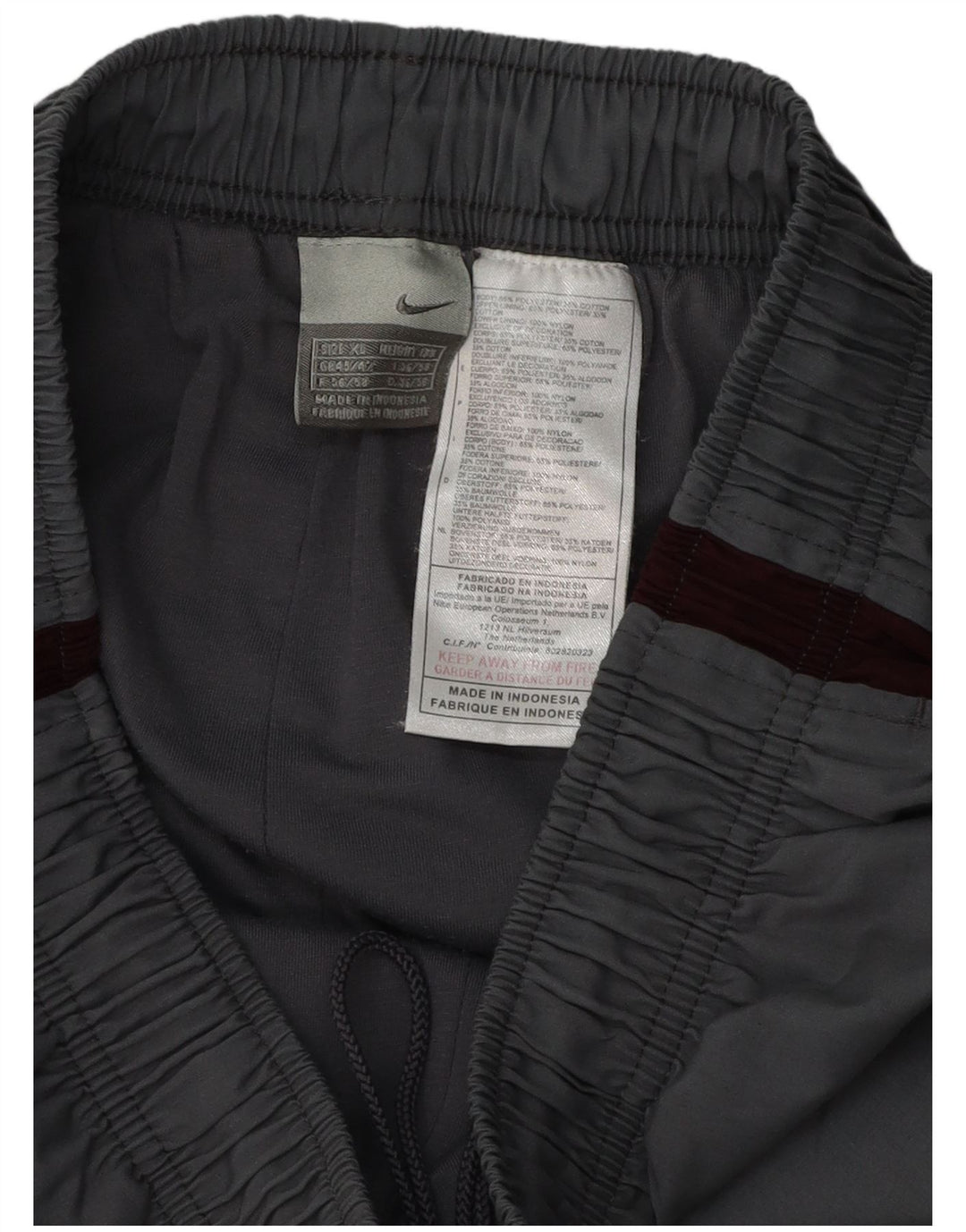 Nike Herren-Windbreaker-Hose UK 45/46 XL Graues Colourblock-Polyester