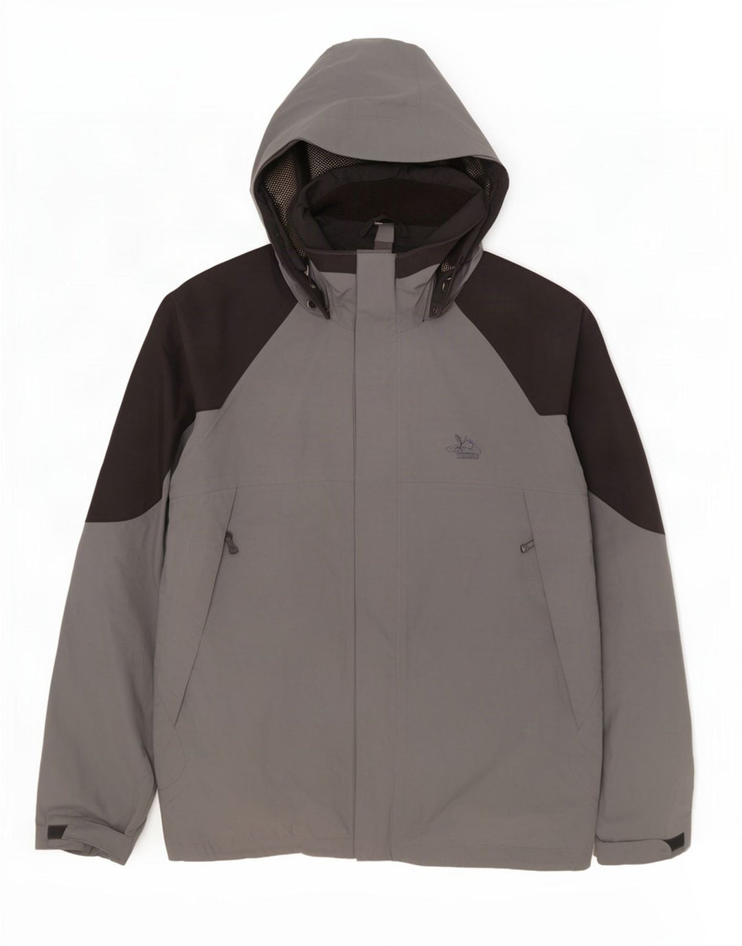 SALEWA Herren-Regenjacke mit Kapuze, UK 44, XL, Grau, Farbblock
