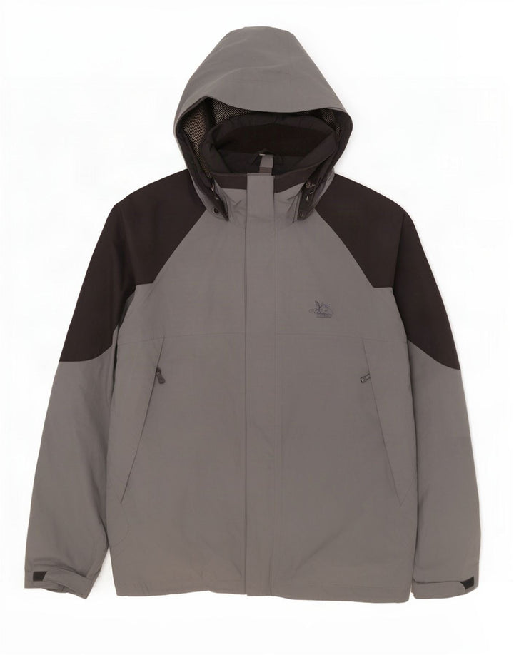 SALEWA Herren-Regenjacke mit Kapuze, UK 44, XL, Grau, Farbblock