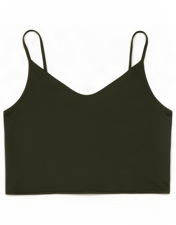 Zara Damen Crop Cami Top UK 10 Small Green