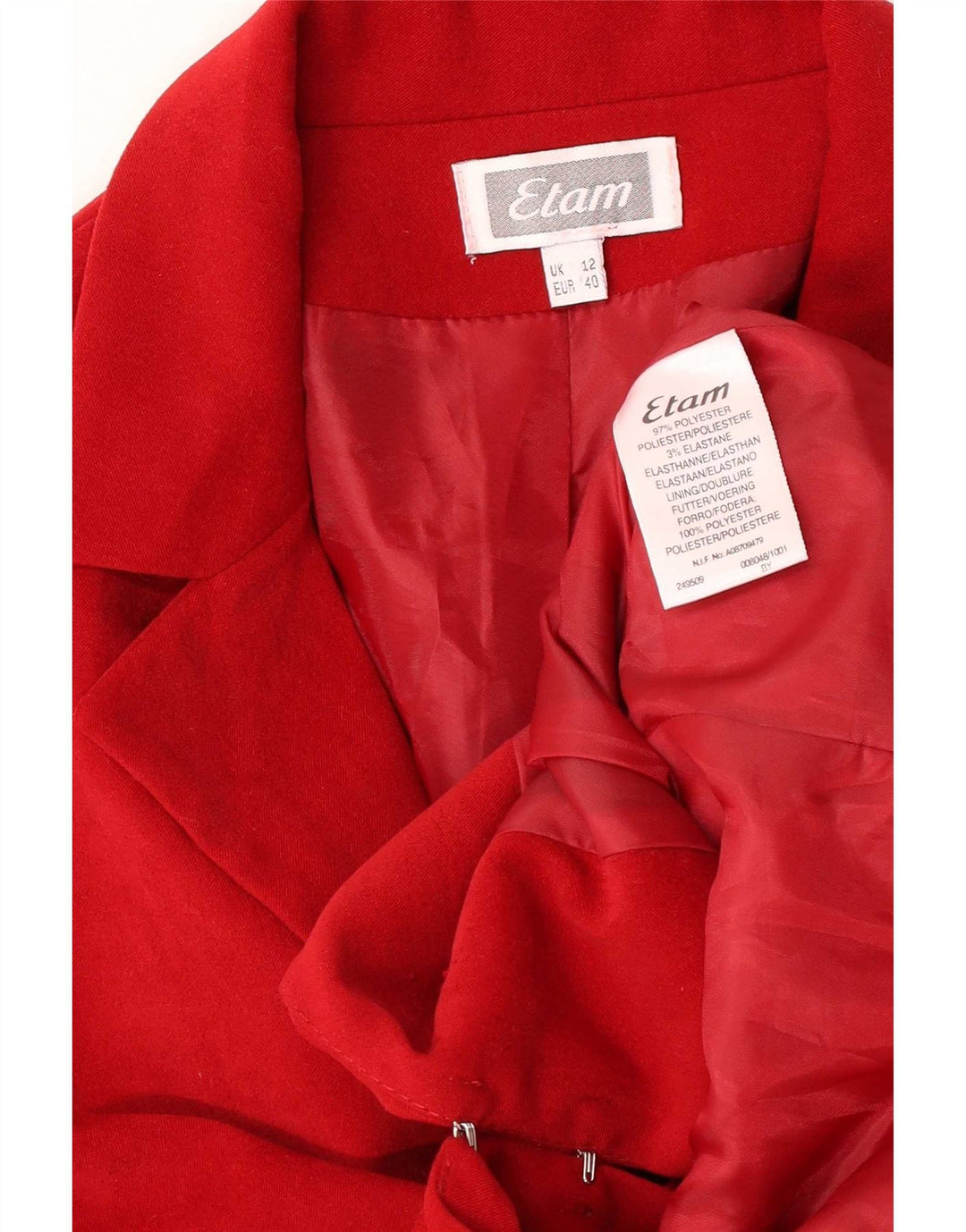 Etam Damen Blazerjacke UK 12 Mittelrotes Polyester