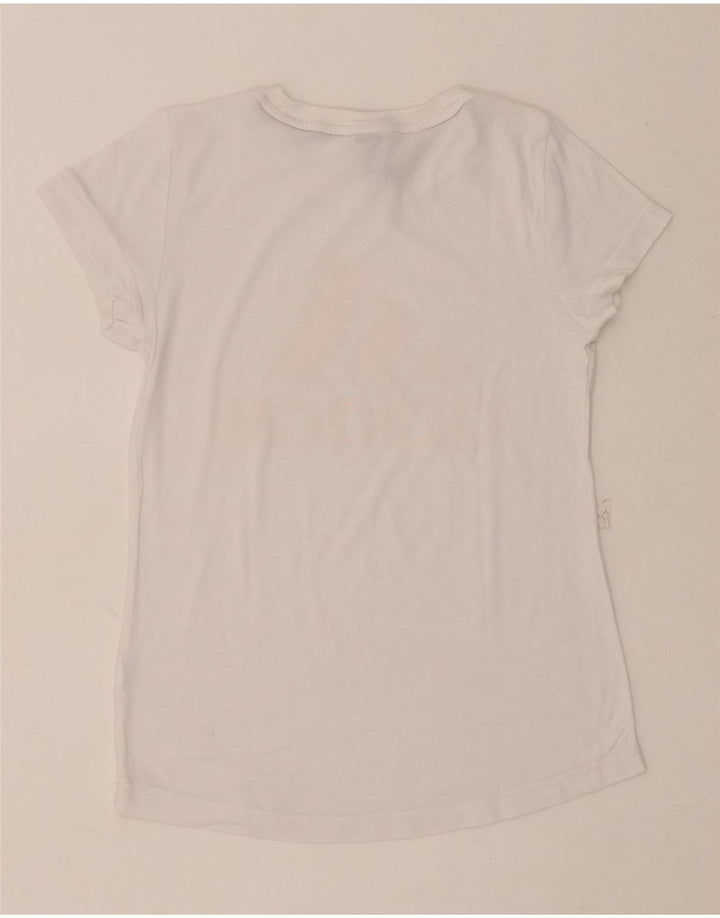 ADIDAS Womens Graphic T-Shirt Top UK 8 Small White Vintage Adidas and Second-Hand Adidas from Messina Hembry 