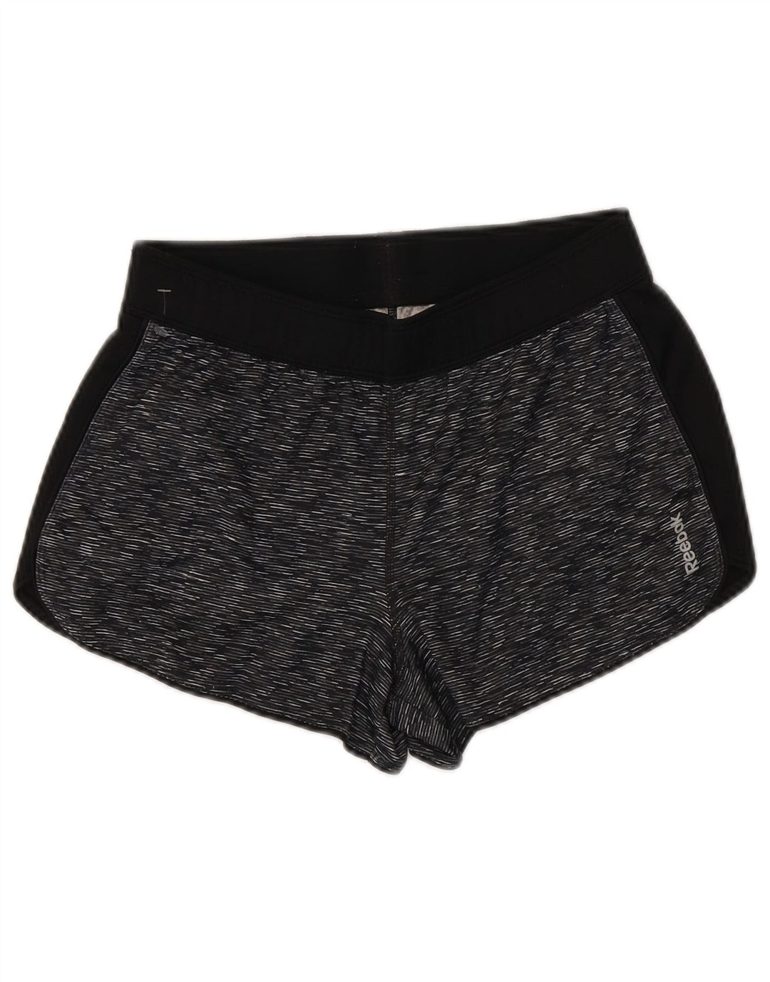 REEBOK Damen Sportshorts UK 10 Small Grau meliertes Polyester
