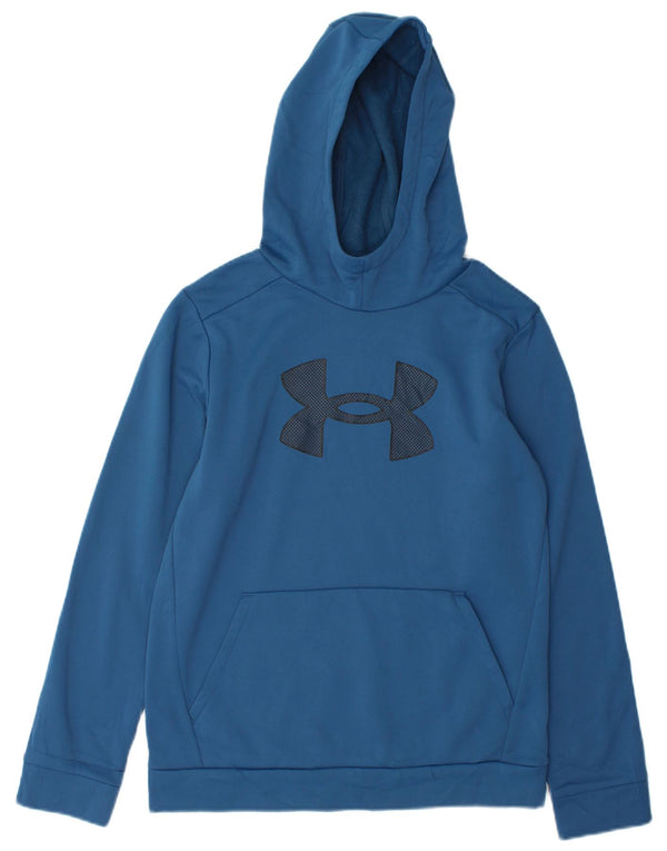 Under Armour Jungen-Pullover mit grafischem Kapuzenpullover, 11–12 Jahre, groß, blaues Polyester