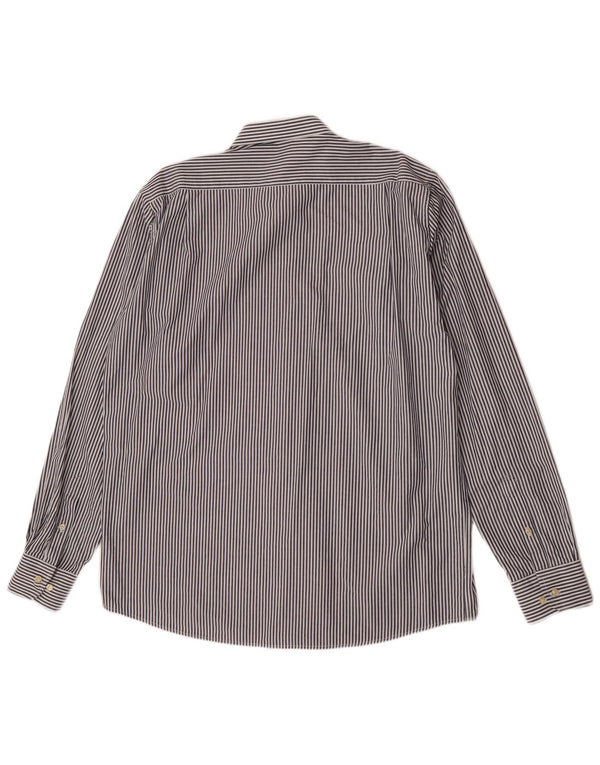 Carrera Herren-Hemd mit klassischer Passform, Größe 45/46, 2XL, blaue Nadelstreifen-Baumwolle