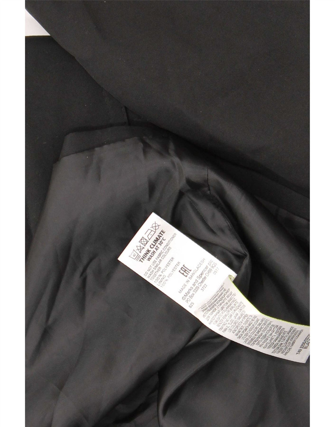 Marks & Spencer Damen Trenchcoat UK 16 Large Schwarz Polyester