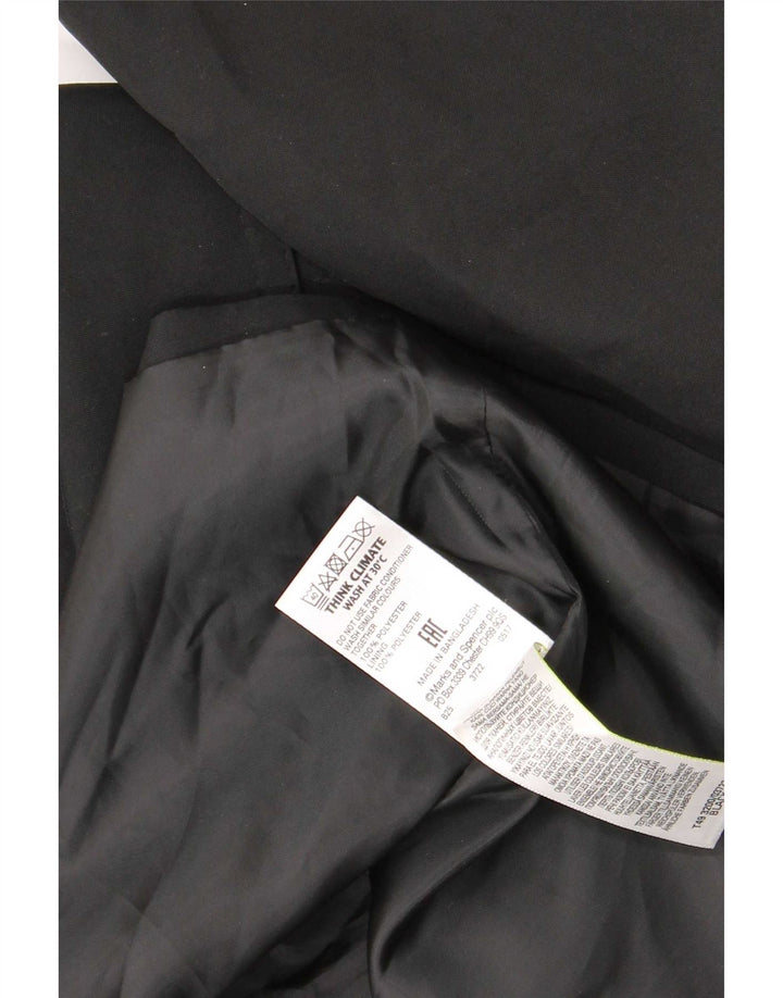 Marks & Spencer Damen Trenchcoat UK 16 Large Schwarz Polyester