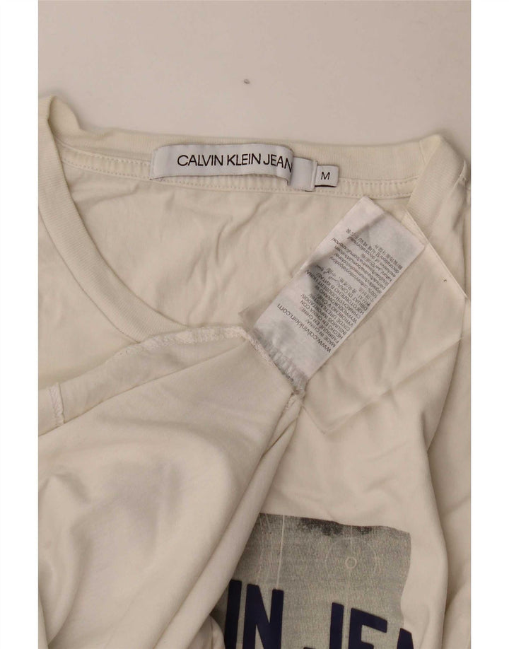 Calvin Klein Jeans Herren-T-Shirt mit Grafik, mittelweiße Baumwolle