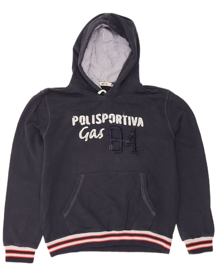GAS Herren-Kapuzenpullover mit Grafik, groß, marineblau, Baumwolle