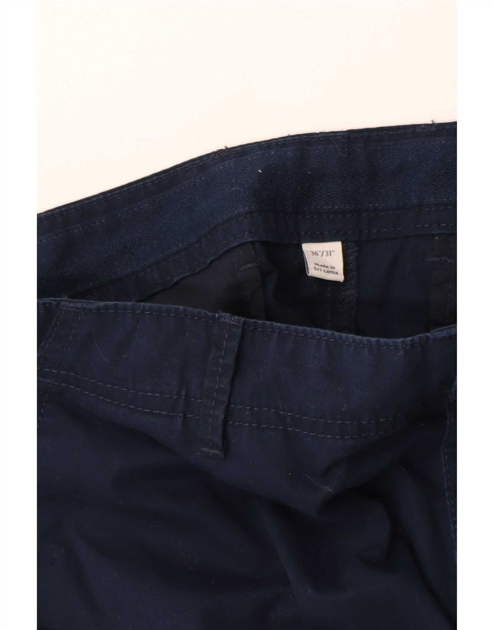 Marks & Spencer Herren Slim Cargohose W36 L31 Marineblaue Baumwolle