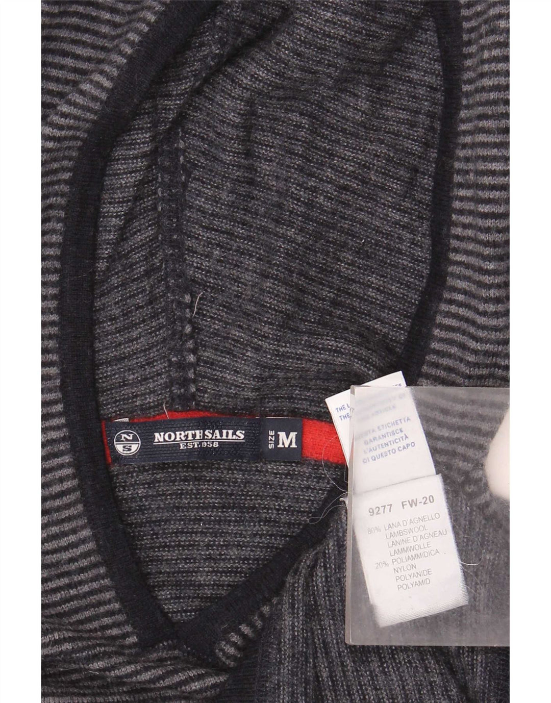 North Sails Damen Kapuzenpullover UK 12 Mittelgrau gestreifte Wolle