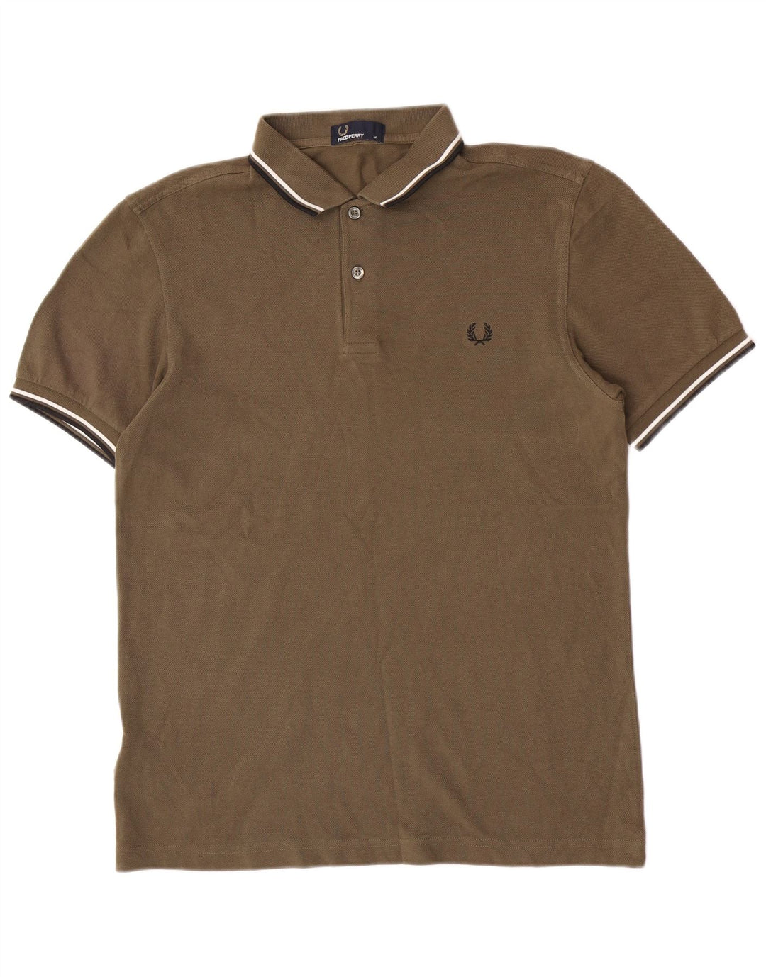 Fred Perry Herren-Poloshirt aus mittlerer Khaki-Baumwolle