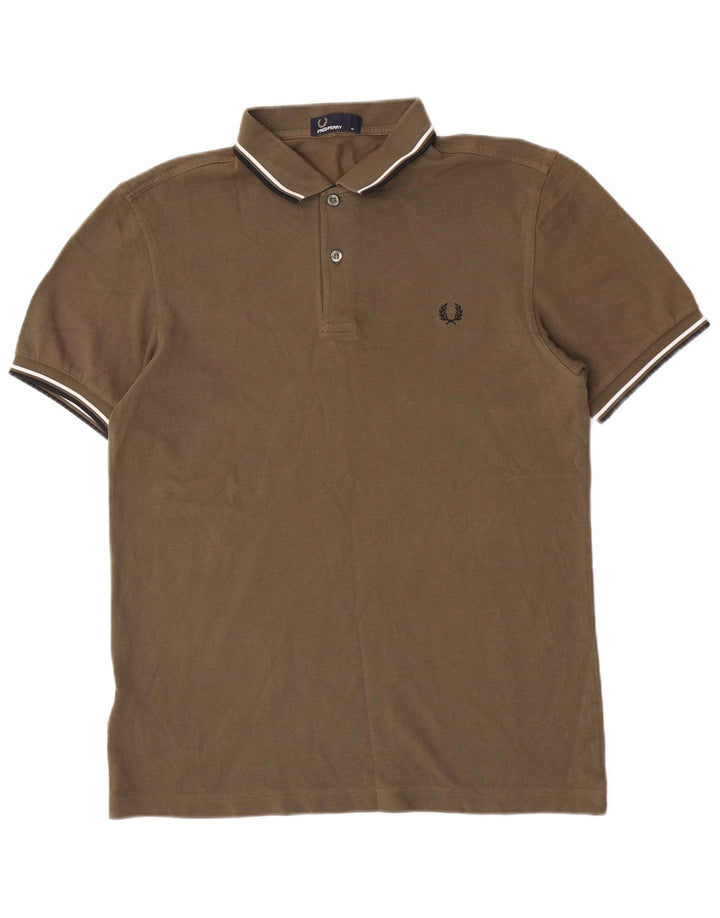 Fred Perry Herren-Poloshirt aus mittlerer Khaki-Baumwolle
