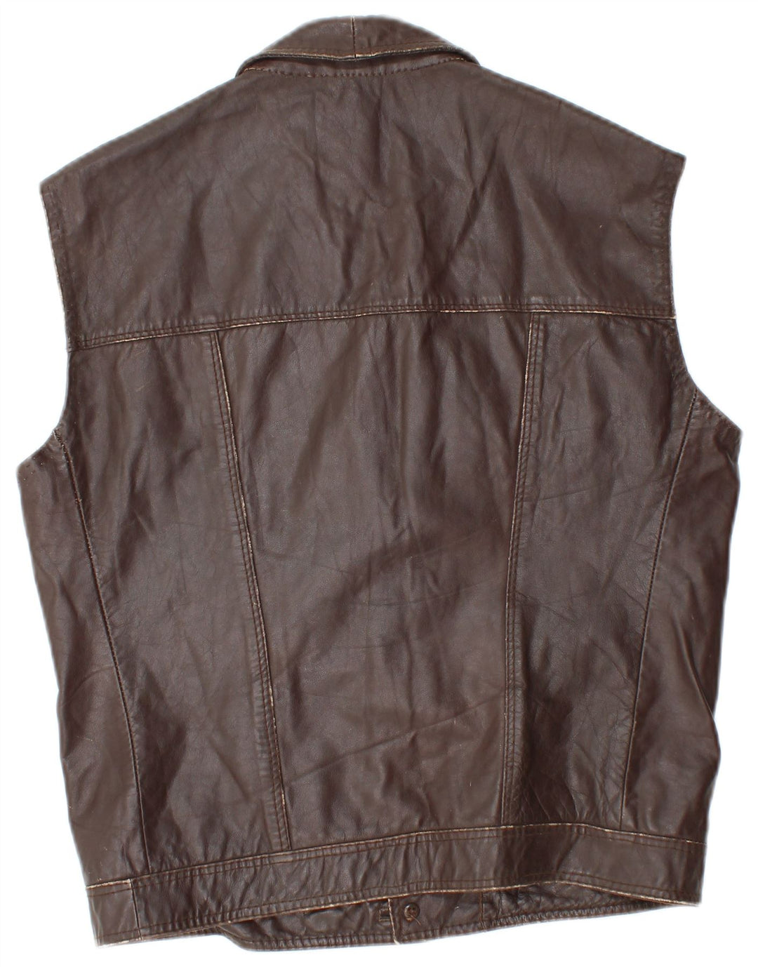 Vintage Herren Lederweste UK 36 Klein Braun