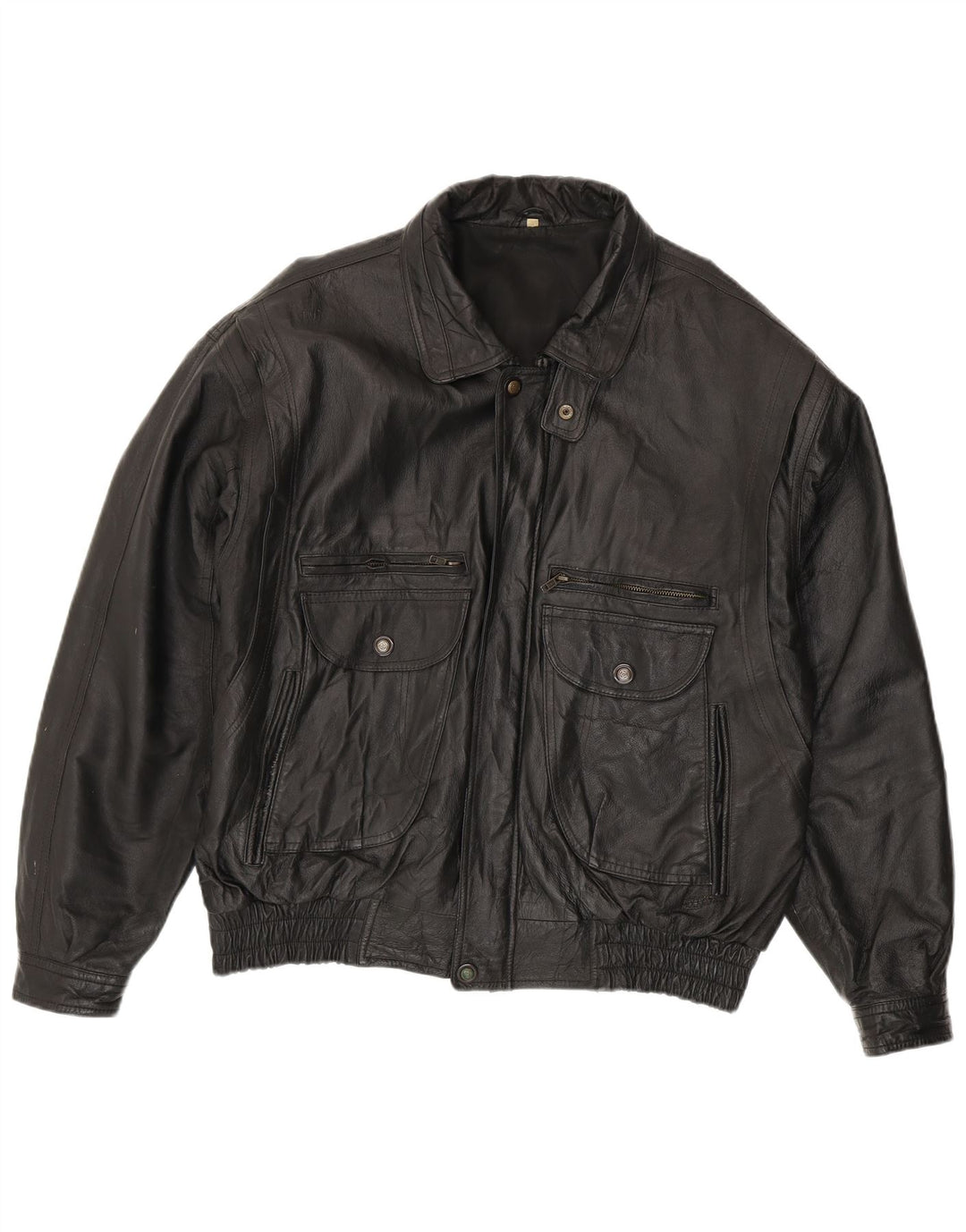 Vintage Herren Lederjacke UK 44 2XL Schwarzes Leder