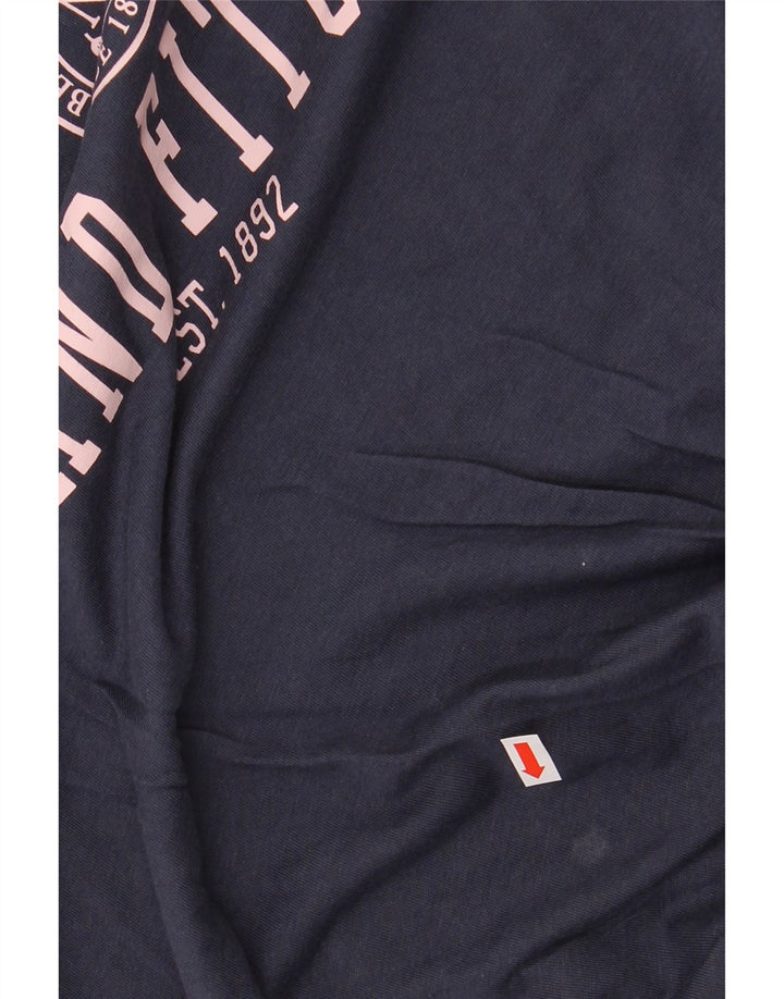 ABERCROMBIE & FITCH Grafik-T-Shirt-Oberteil für Mädchen, 13–14 Jahre, marineblaue Baumwolle