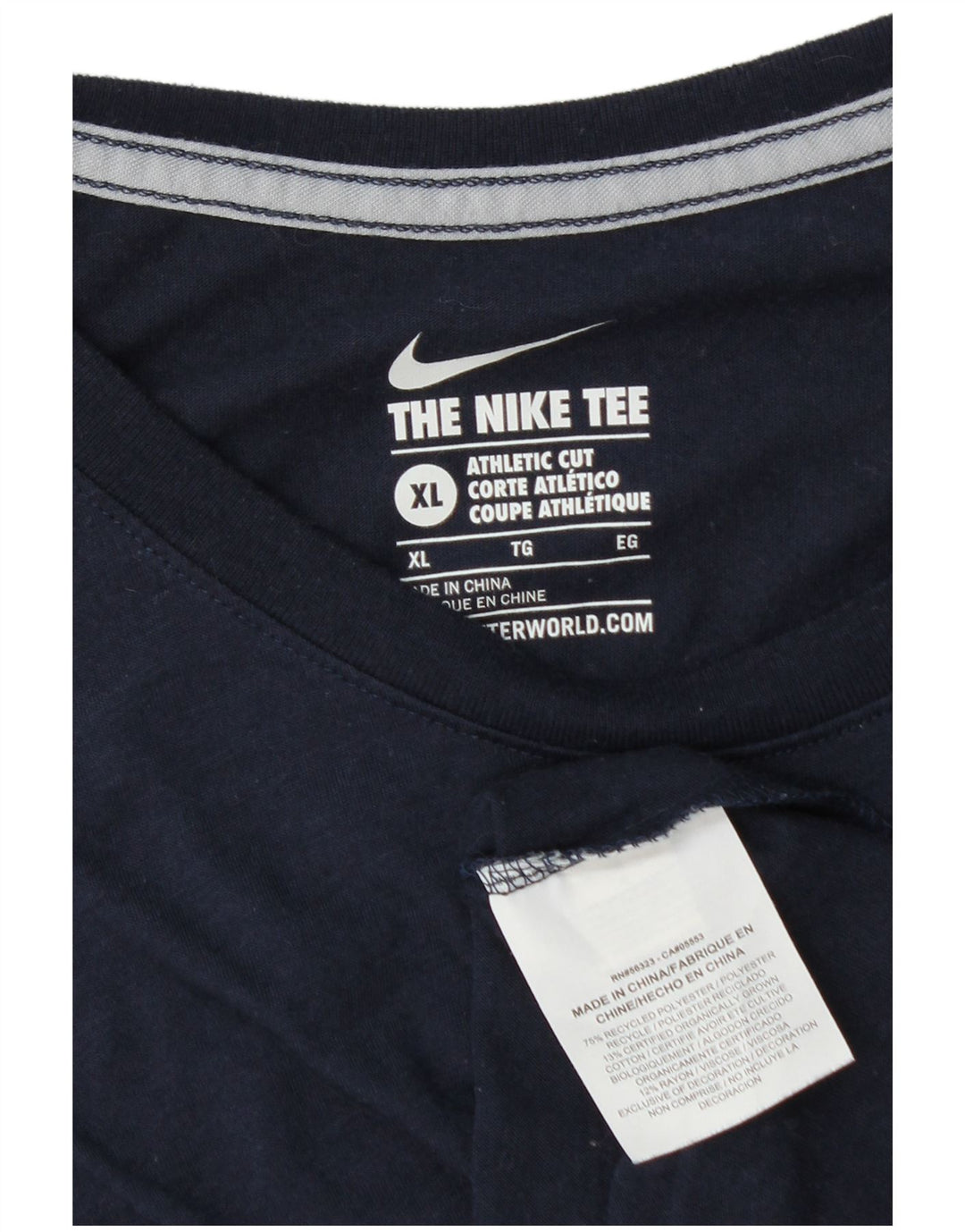 Nike Herren-T-Shirt mit sportlichem Schnitt, XL, Marineblau, Farbblock-Polyester