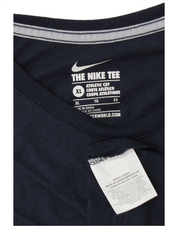 Nike Herren-T-Shirt mit sportlichem Schnitt, XL, Marineblau, Farbblock-Polyester