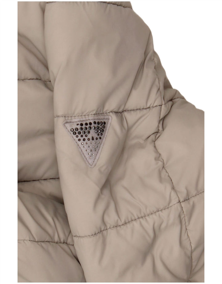 GUESS Damen Wattierte Jacke UK 16 Large Beige Polyester