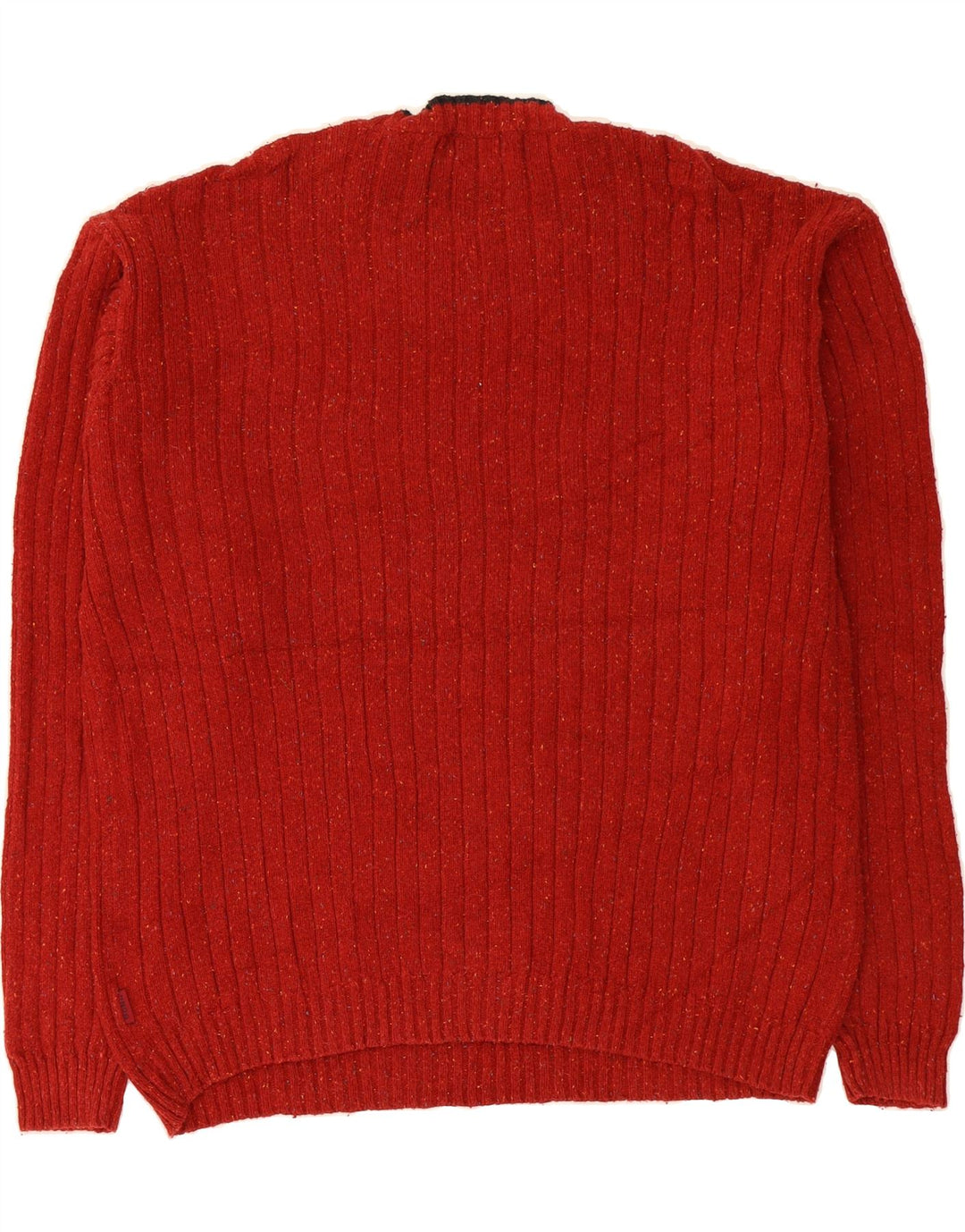 IZOD Mens V-Neck Jumper Sweater XL Red Flecked Cotton Vintage Izod and Second-Hand Izod from Messina Hembry 