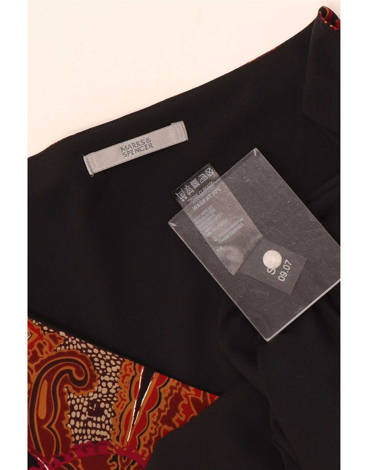 Marks & Spencer Damen-Blusenoberteil, UK 20 2XL, schwarzes Paisley-Polyester