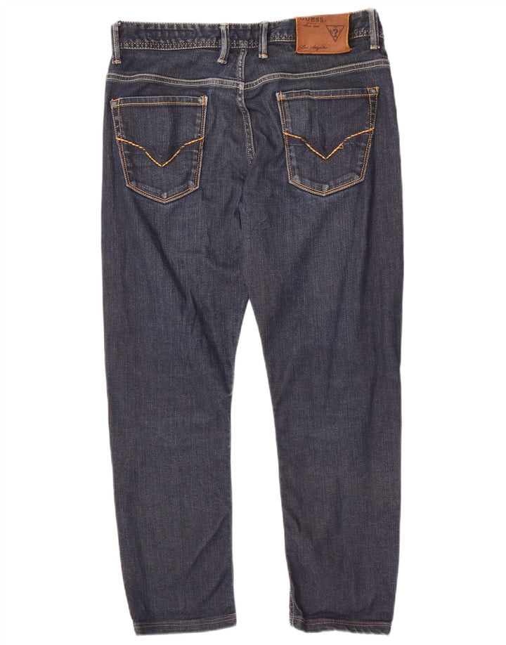 Guess Herren Rebel Straight Regular Kurz geschnittene Jeans W30 L25 Marineblau